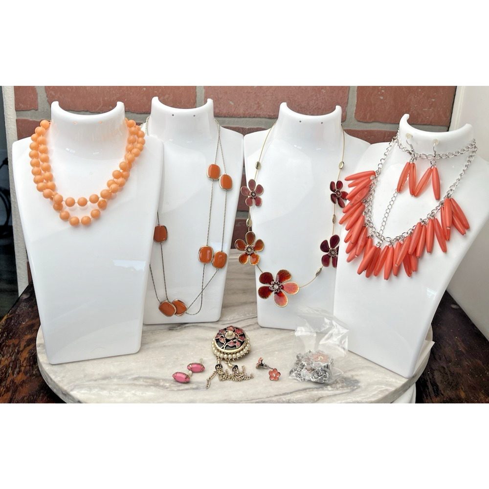 Jewelry Costume Lot 9pc, Women, Mixed, Orange Coral, Good, Boho MCM
